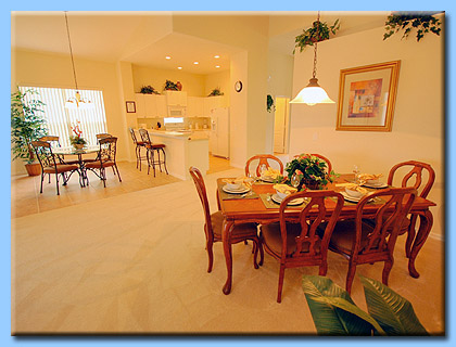 A shot of both dining areas in the Villa.