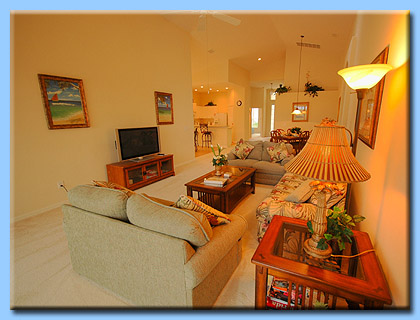 An alternative view of the living room area of the Villa.