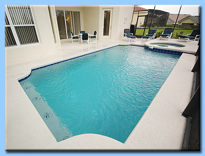 An alternative view of the pool area of the Orlando Villa.