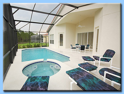 Another view of the Pool and Spa area in the Orlando Holiday Villa.