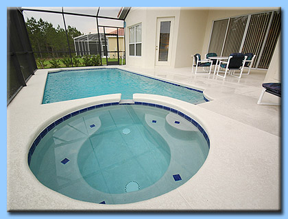The spa in the pool area of the Villa.