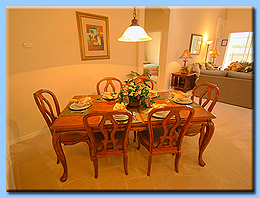 The large dining room in our Luxury Villa near Disney.