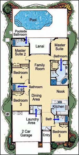 The layout of our holiday Villa in Orlando